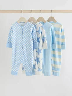 Next Blue Star Baby Footless Sleepsuits 4 Pack (0mths-3yrs) Clearance