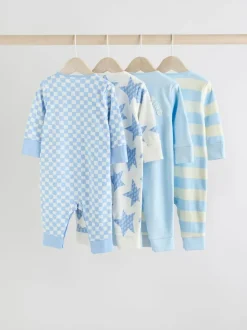 Next Blue Star Baby Footless Sleepsuits 4 Pack (0mths-3yrs) Clearance