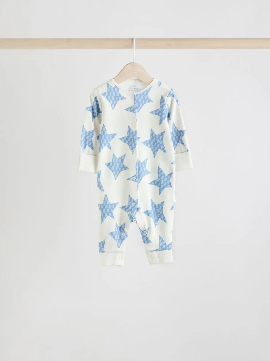Next Blue Star Baby Footless Sleepsuits 4 Pack (0mths-3yrs) Clearance