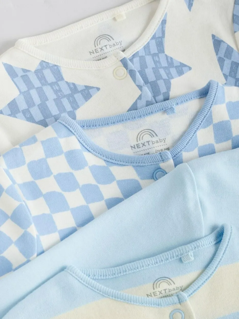 Next Blue Star Baby Footless Sleepsuits 4 Pack (0mths-3yrs) Clearance