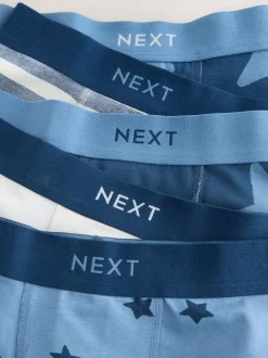 Next Blue Stars & Stripes Junior Pattern Trunks 5 Pack (1.5-16yrs) Discount