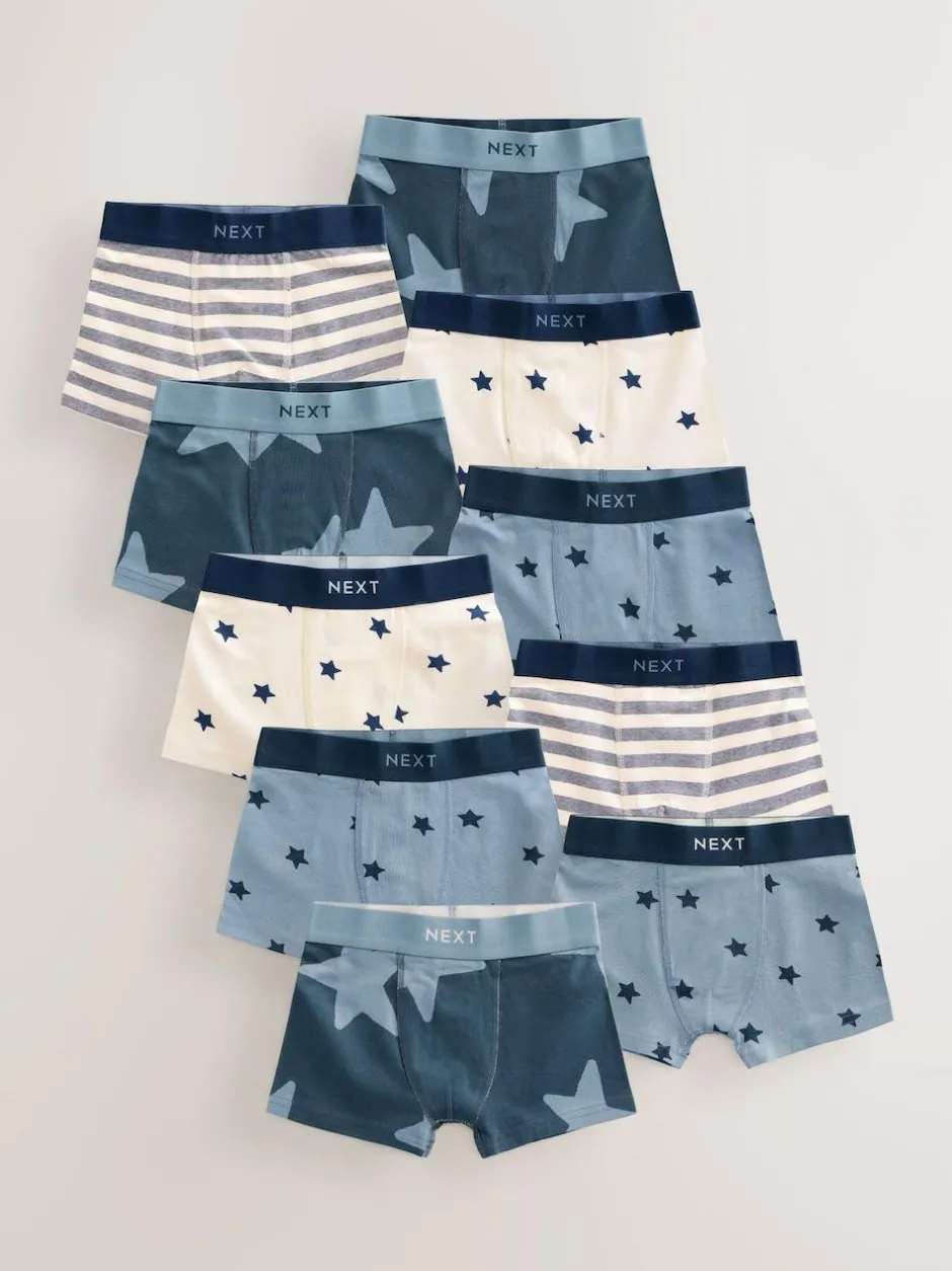 Next Blue Stars and Stripes Trunks 10 Pack (1.5-16yrs) Best