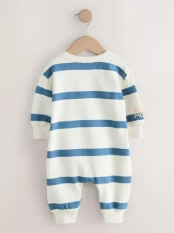 Next Blue Stripe Baby Sweat Romper (0mths-3yrs) Sale