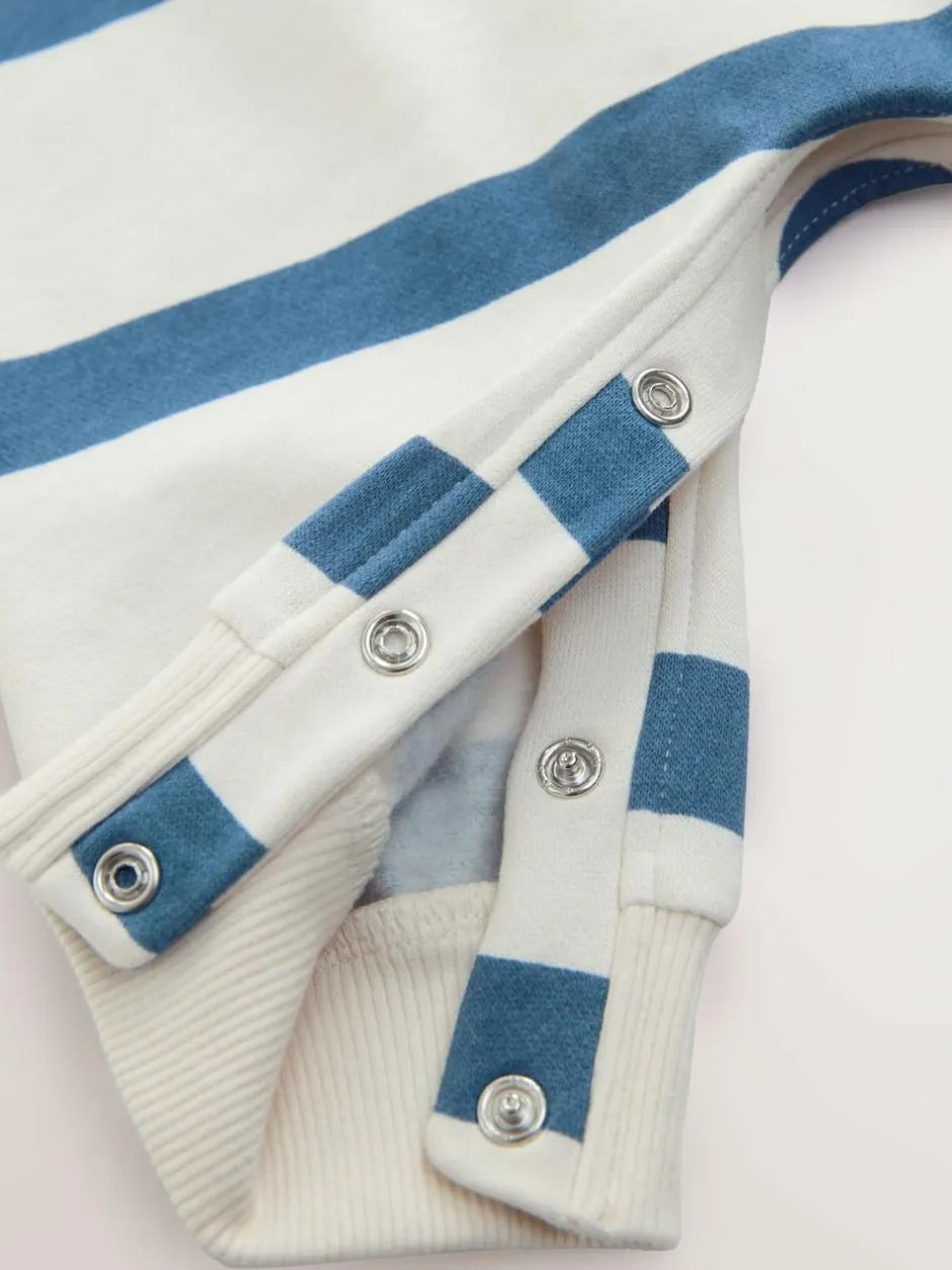 Next Blue Stripe Baby Sweat Romper (0mths-3yrs) Sale