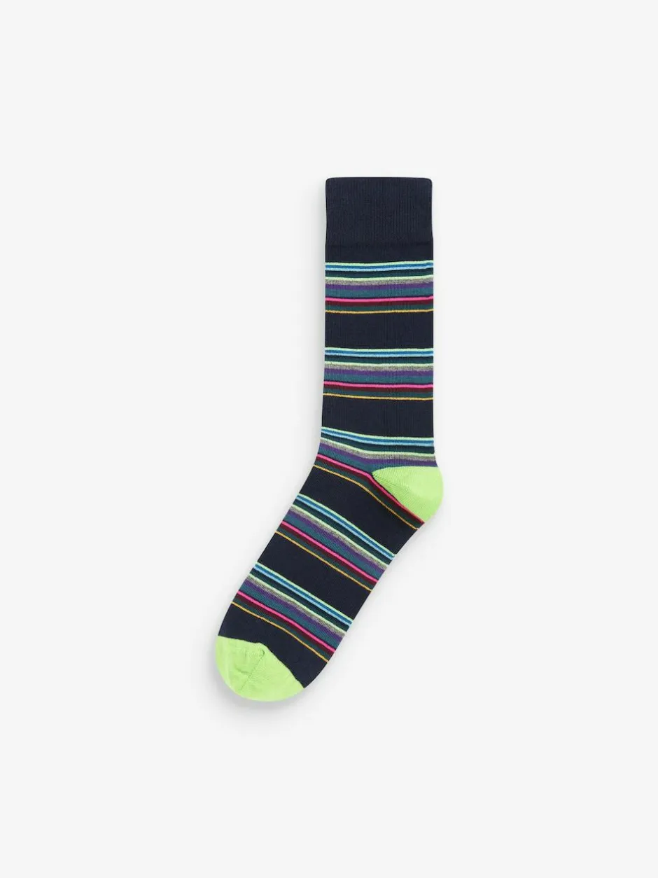 Next Blue Stripe Pattern Socks 5 Pack New