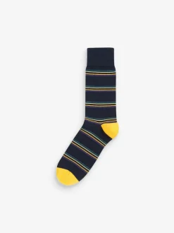 Next Blue Stripe Pattern Socks 5 Pack New