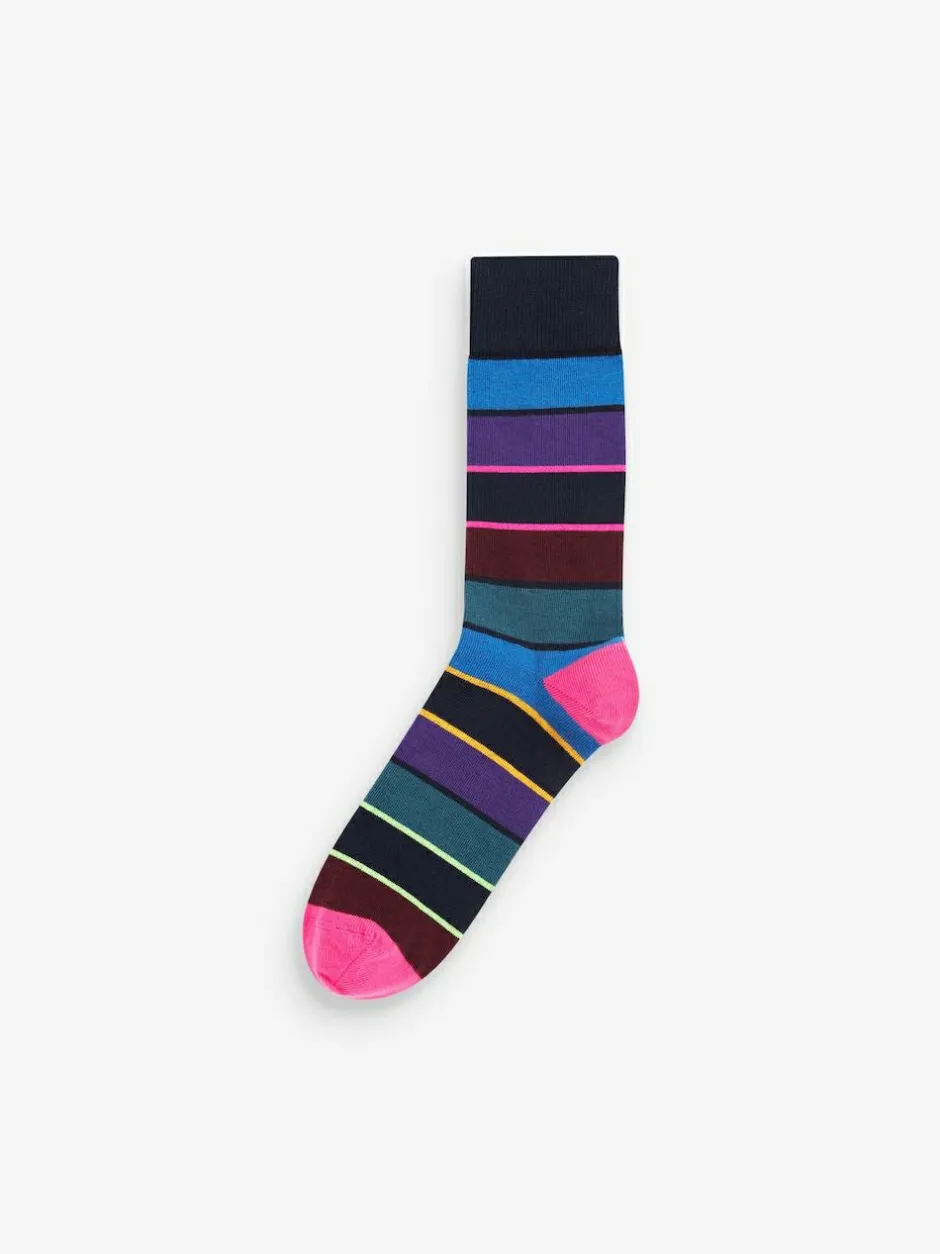 Next Blue Stripe Pattern Socks 5 Pack New