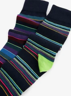 Next Blue Stripe Pattern Socks 5 Pack New