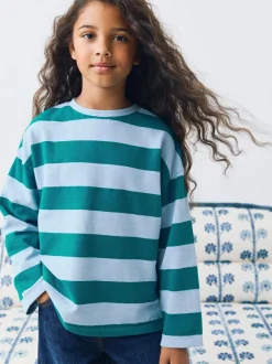 Next Textured Long Sleeve Top (3-16yrs) Blue Stripe Sale