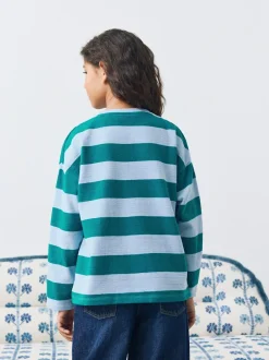 Next Textured Long Sleeve Top (3-16yrs) Blue Stripe Sale