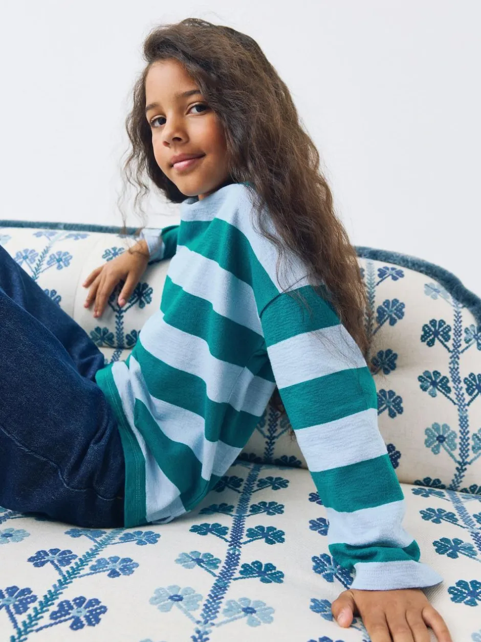 Next Textured Long Sleeve Top (3-16yrs) Blue Stripe Sale