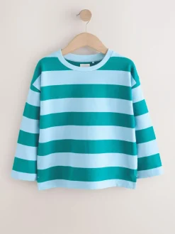 Next Textured Long Sleeve Top (3-16yrs) Blue Stripe Sale