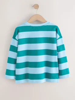 Next Textured Long Sleeve Top (3-16yrs) Blue Stripe Sale