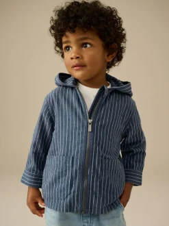 Next Blue Stripe Zip Through Hoodie (3mths-7yrs) Clearance