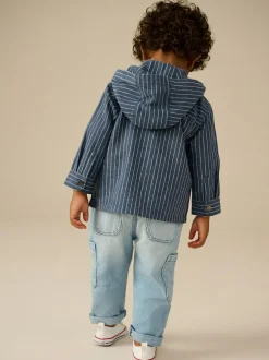 Next Blue Stripe Zip Through Hoodie (3mths-7yrs) Clearance