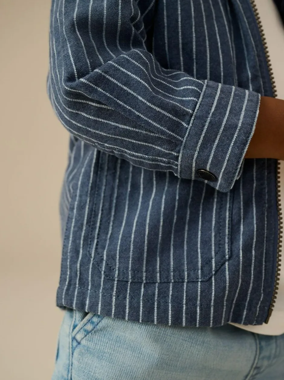 Next Blue Stripe Zip Through Hoodie (3mths-7yrs) Clearance