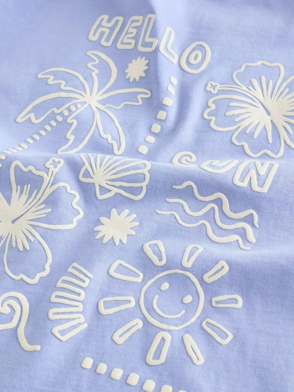 Next Short Sleeve T-Shirt and Cycle Shorts Set (3mths-7yrs) Blue Sunshine Sale