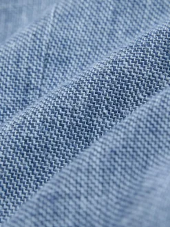 Next Tailored Fit Linen Blend Texture Suit Jacket Blue
