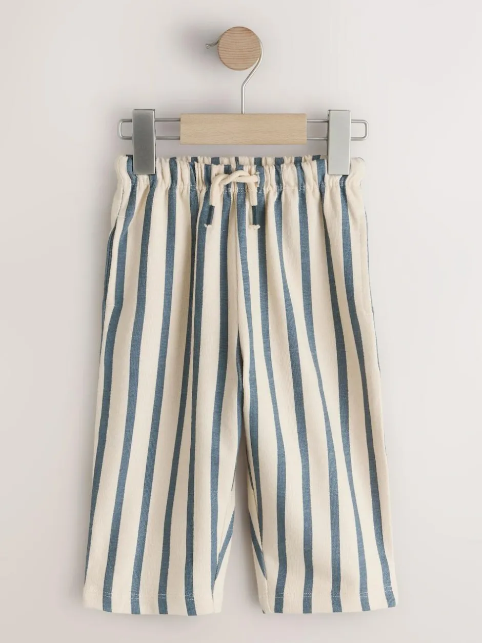 Next Blue Tan And Stripe Textured Wide Leg Joggers 3 Pack (3mths-7yrs) Hot
