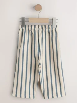 Next Blue Tan And Stripe Textured Wide Leg Joggers 3 Pack (3mths-7yrs) Hot