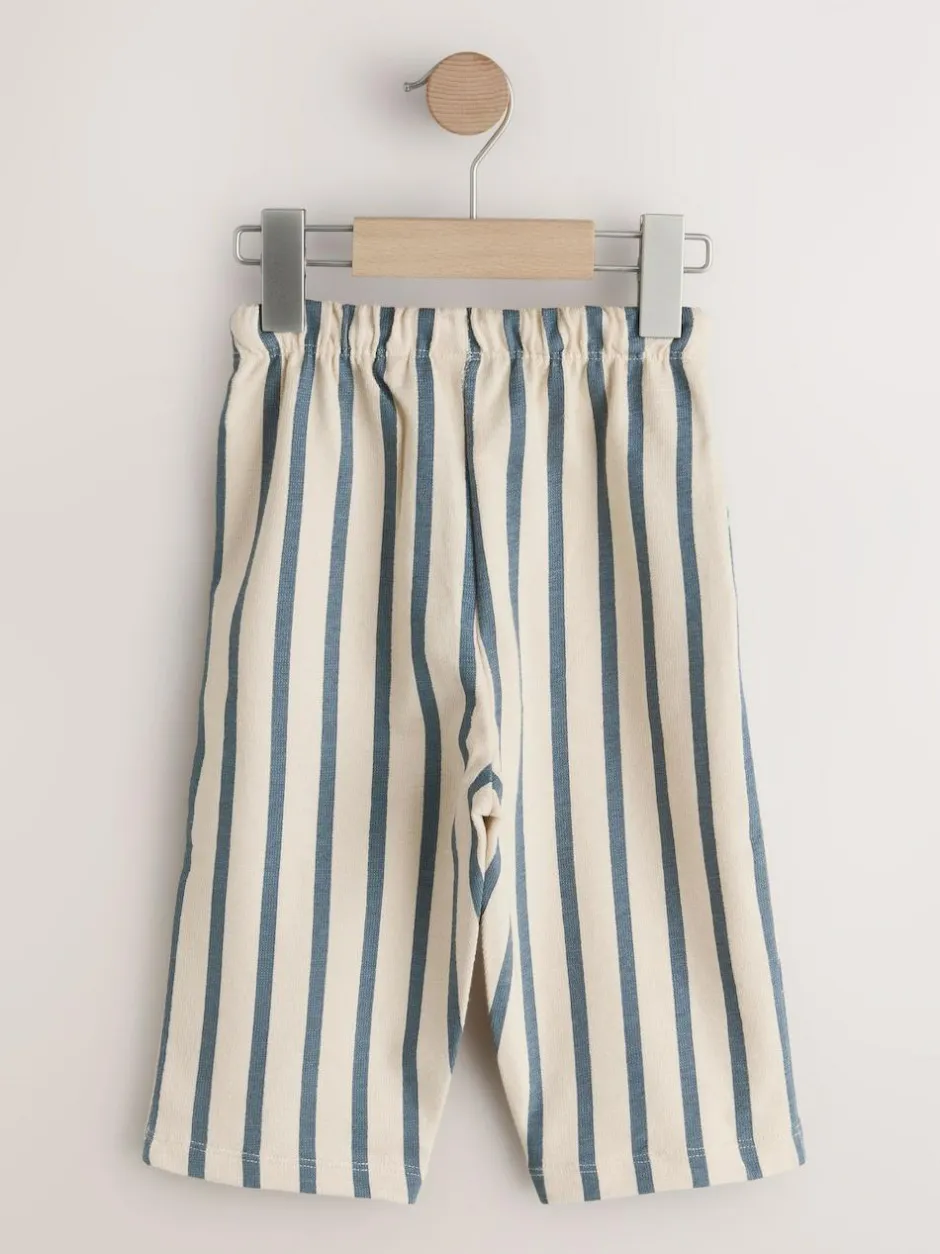 Next Blue Tan And Stripe Textured Wide Leg Joggers 3 Pack (3mths-7yrs) Hot