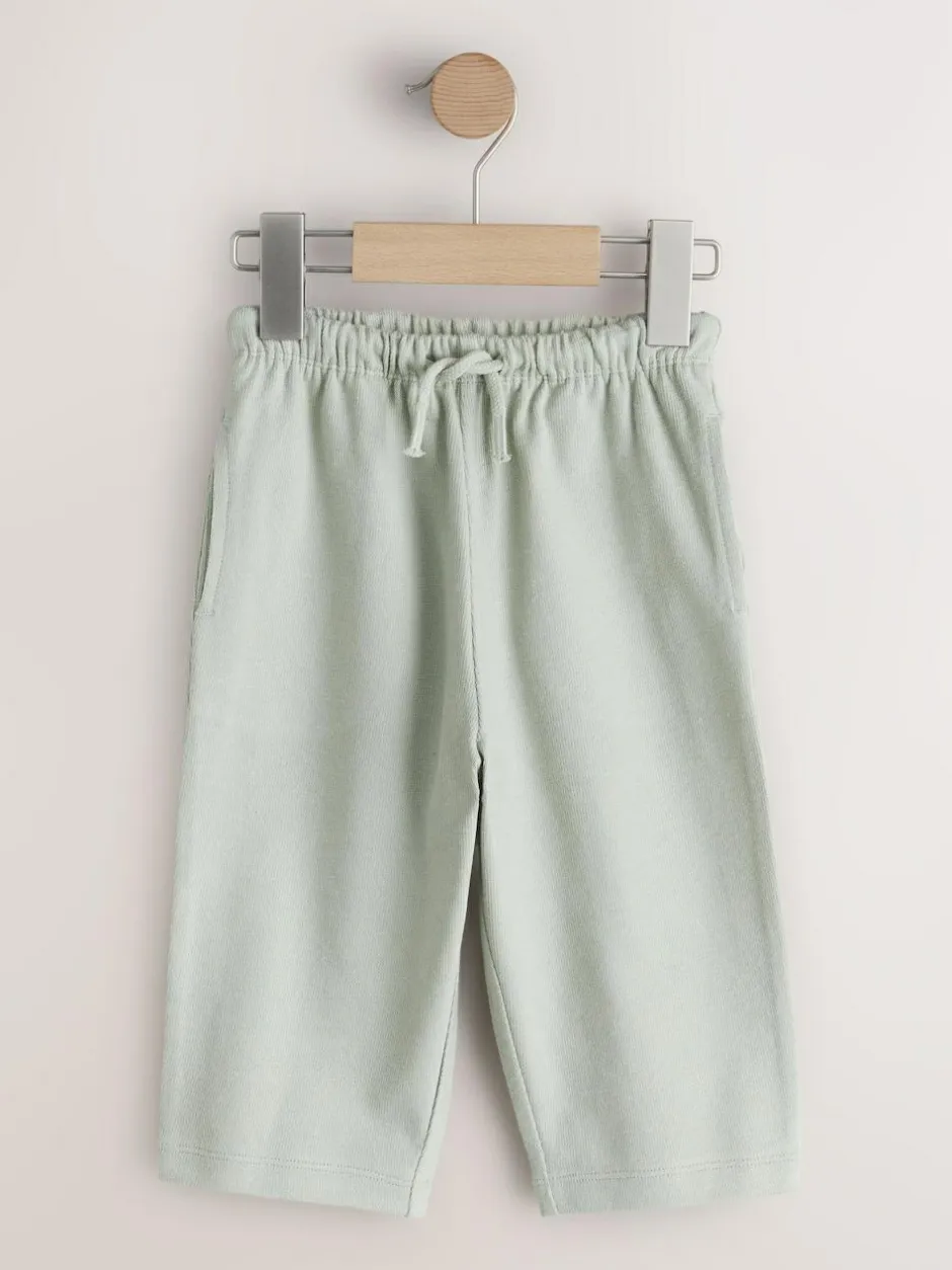 Next Blue Tan And Stripe Textured Wide Leg Joggers 3 Pack (3mths-7yrs) Hot