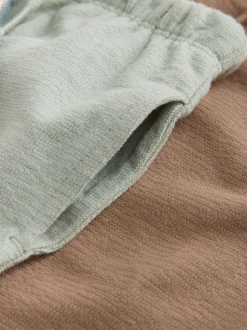 Next Blue Tan And Stripe Textured Wide Leg Joggers 3 Pack (3mths-7yrs) Hot