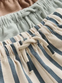 Next Blue Tan And Stripe Textured Wide Leg Joggers 3 Pack (3mths-7yrs) Hot