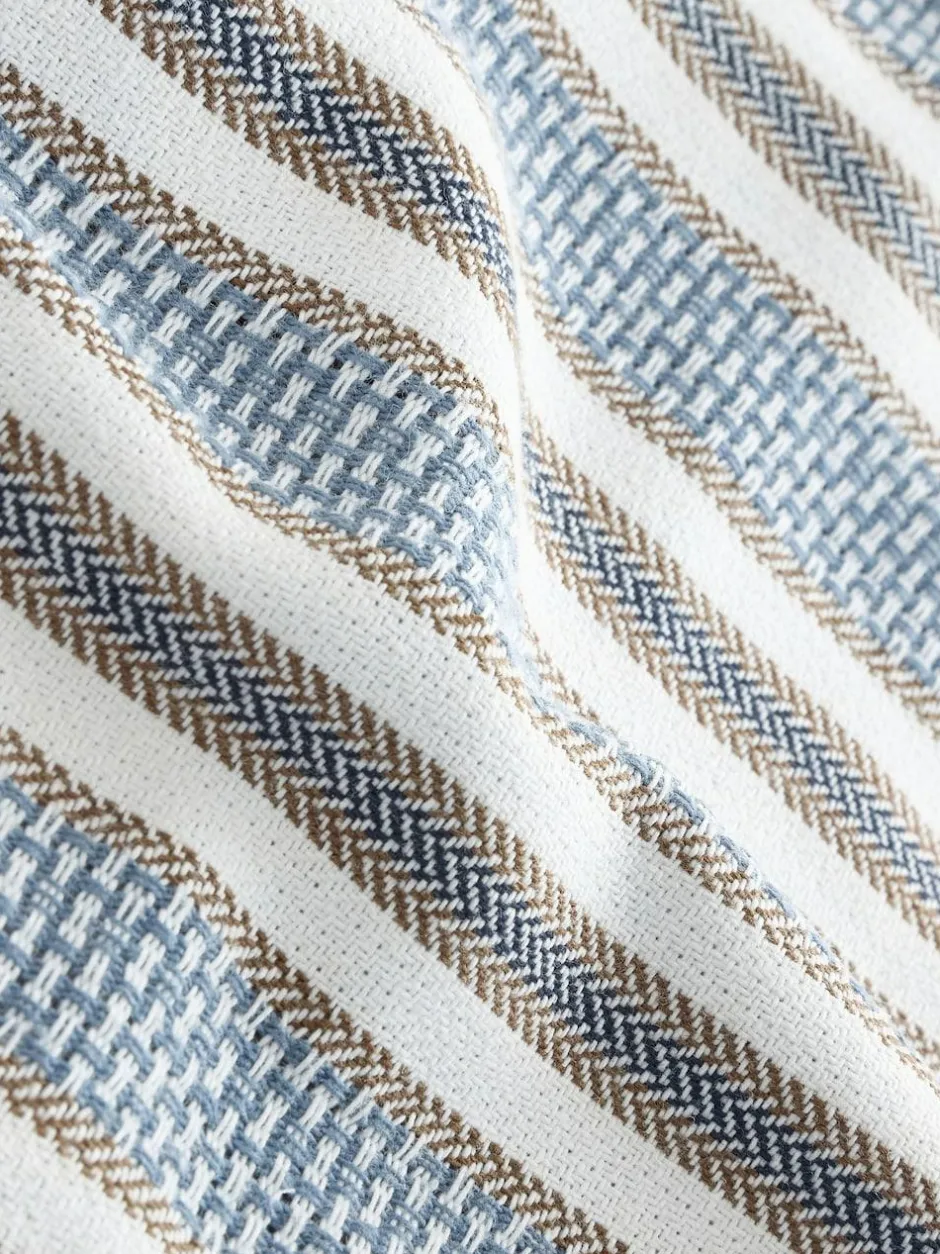 Next Blue Textured Stripe Short Sleeve Shirt Best