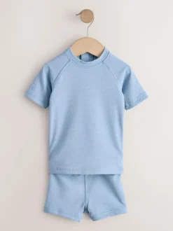 Next Textured Swim Set (3mths-7yrs) Blue Hot