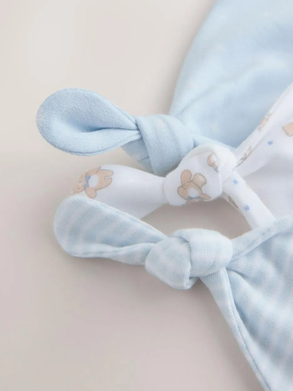 Next Blue Tie Top Baby Hats 3 Pack (0-12mths) Clearance