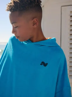 Next Towelling Poncho (3-16yrs) Blue New