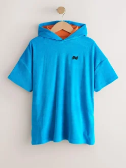 Next Towelling Poncho (3-16yrs) Blue New