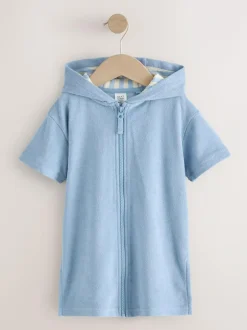 Next Blue Towelling Zip Through Cover-Up (3mths-7yrs) New