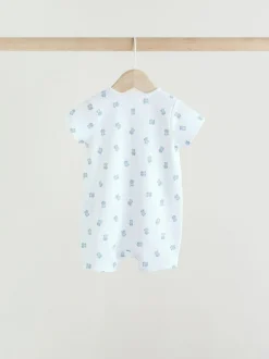 Next Blue Two Way Zip Baby Rompers 3 Pack (0mths-3yrs) Hot
