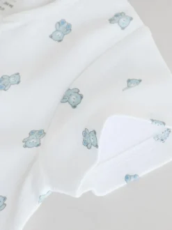 Next Blue Two Way Zip Baby Rompers 3 Pack (0mths-3yrs) Hot