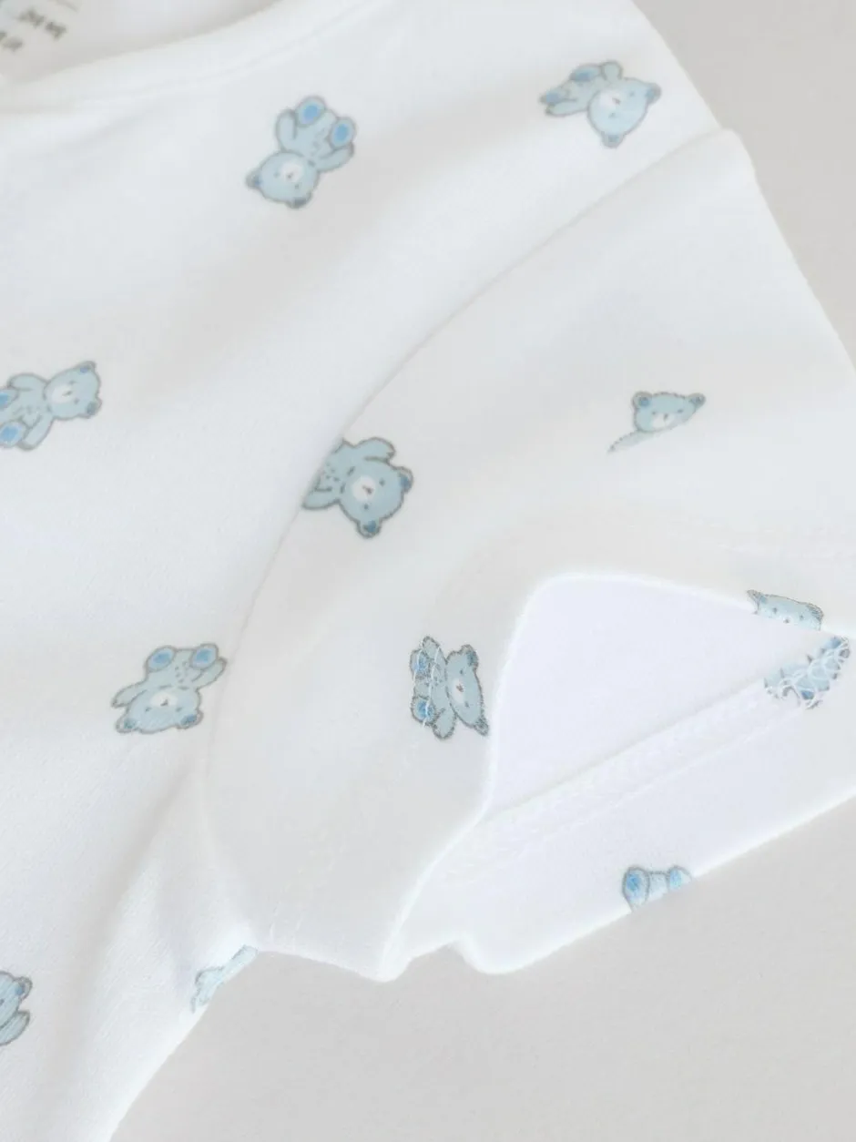 Next Blue Two Way Zip Baby Rompers 3 Pack (0mths-3yrs) Hot