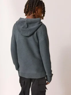 Next Blue Utility Knitted Hoodie (3-16yrs) Online