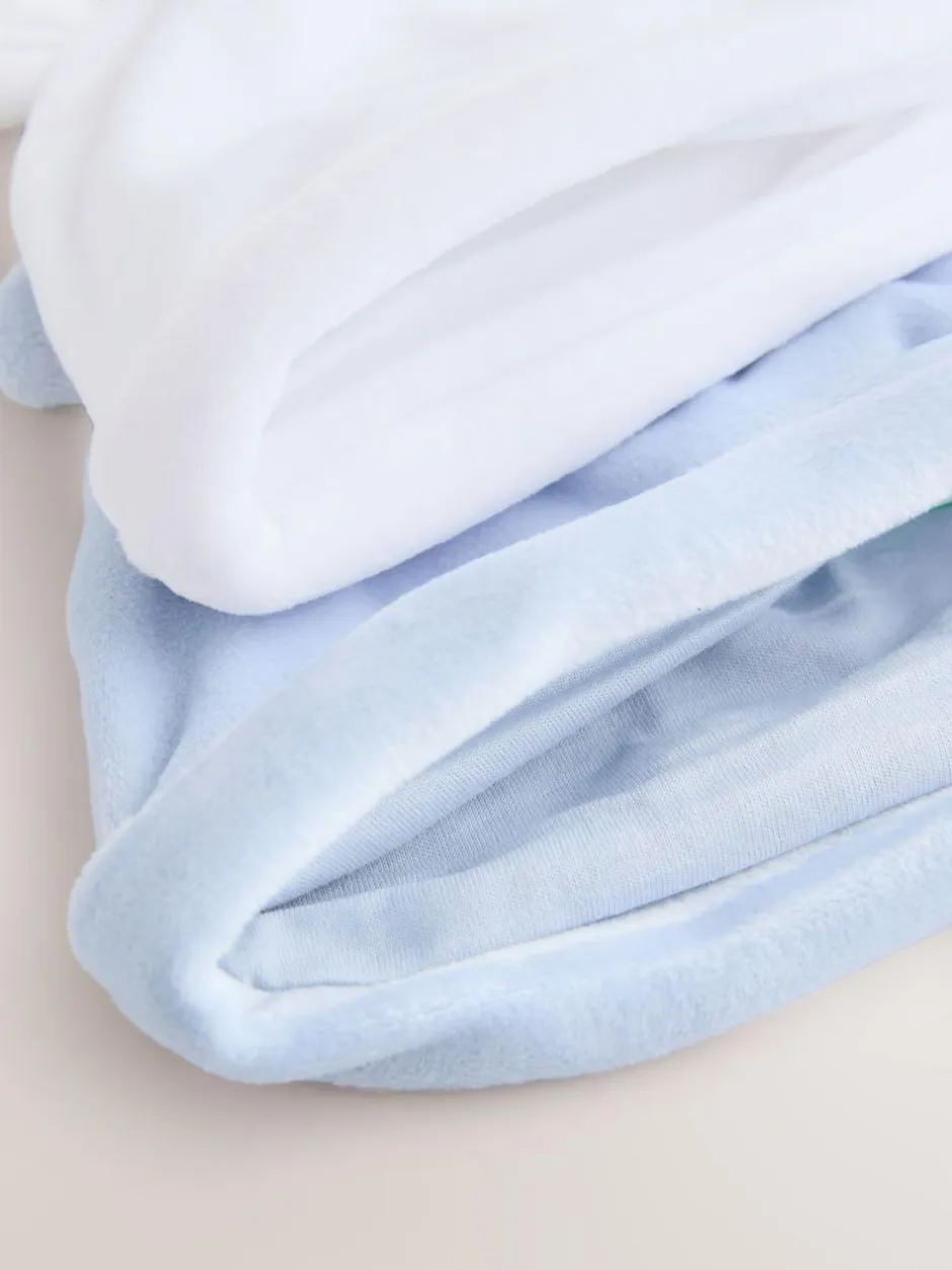 Next Blue Velour Baby Beanies 2 Pack (0-12mths) Outlet