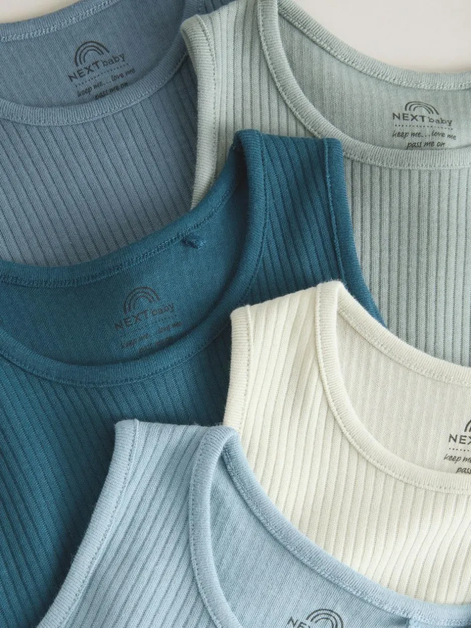 Next Blue Vest Baby Bodysuits 5 Pack Discount