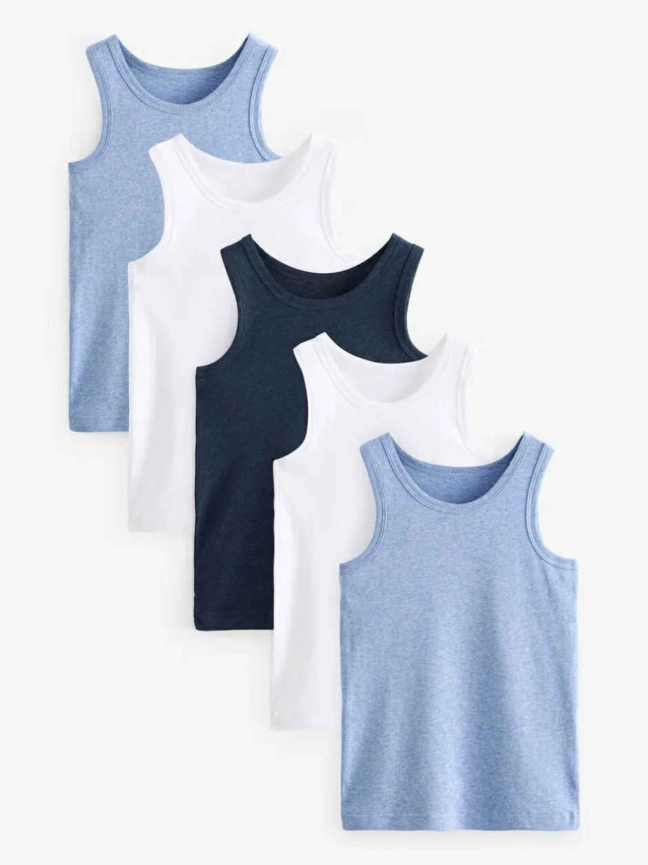 Next Blue Vests 5 Pack (1.5-16yrs) Discount