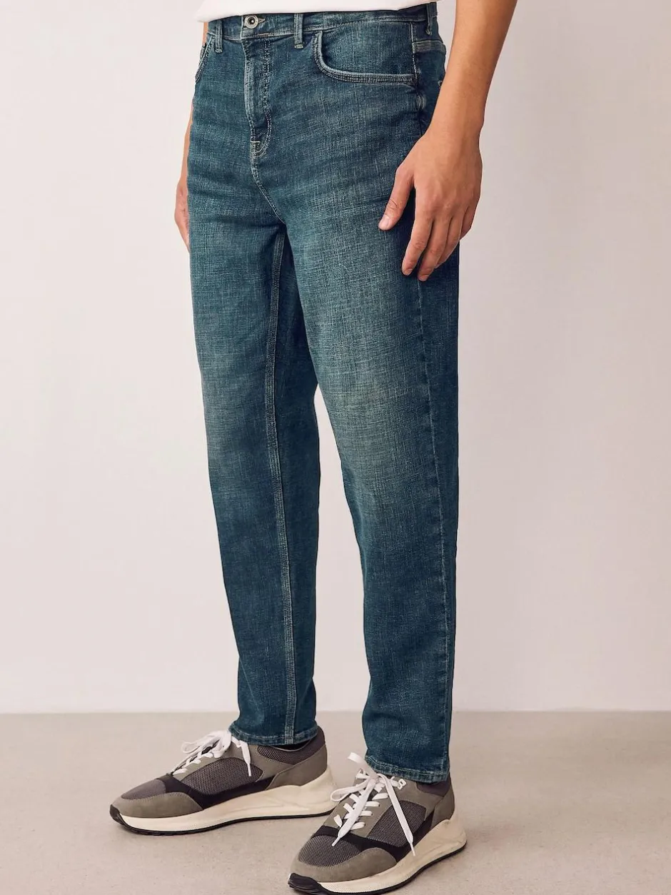 Next Regular Tapered Fit Authentic Stretch Denim Jeans Blue Vintage Best