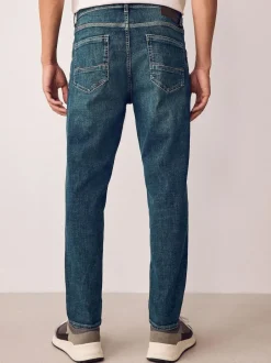 Next Regular Tapered Fit Authentic Stretch Denim Jeans Blue Vintage Best