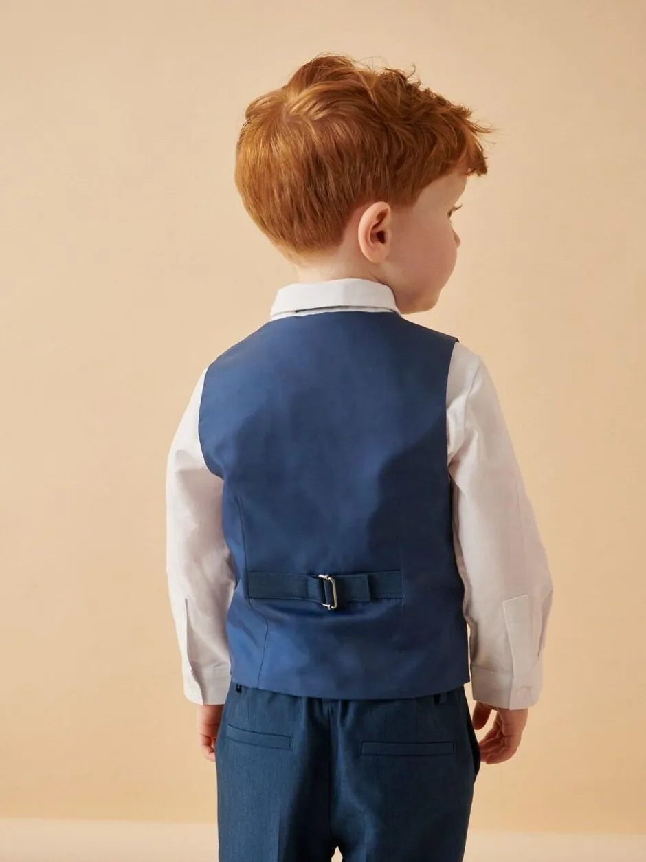 Next Blue Waistcoat, Shirt, Trousers & Bowtie Set (3mths-9yrs) Outlet