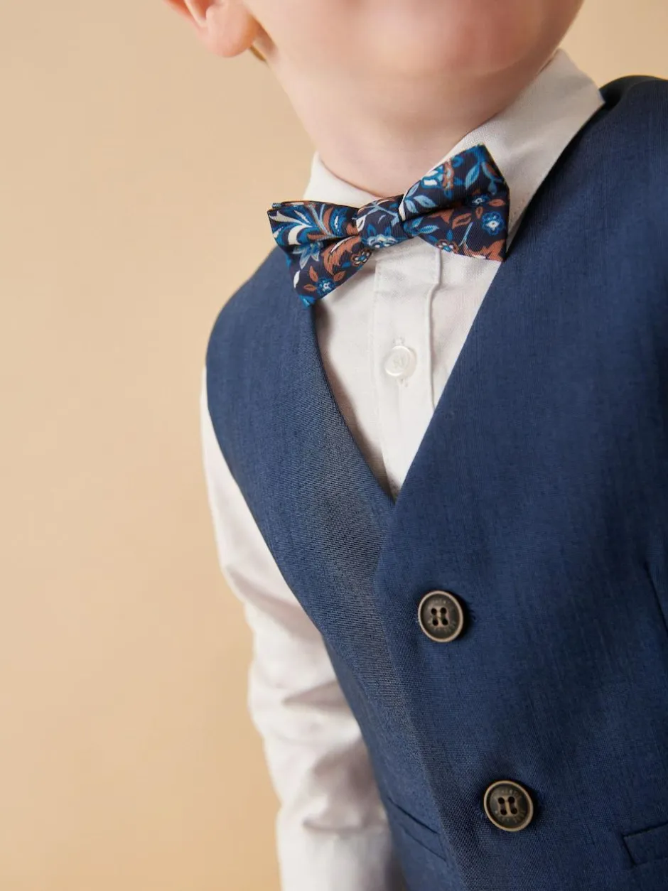 Next Blue Waistcoat, Shirt, Trousers & Bowtie Set (3mths-9yrs) Outlet