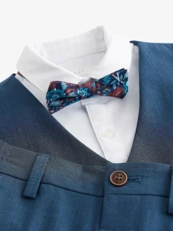Next Blue Waistcoat, Shirt, Trousers & Bowtie Set (3mths-9yrs) Outlet
