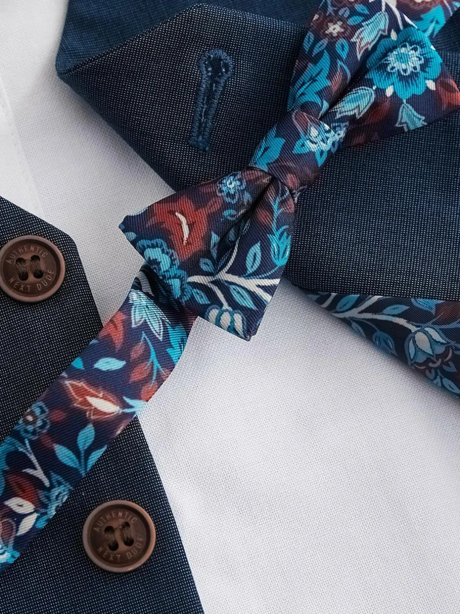 Next Blue Waistcoat, Shirt, Trousers & Bowtie Set (3mths-9yrs) Outlet