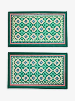 Next Blue Washable Bright Tile Doormat Clearance
