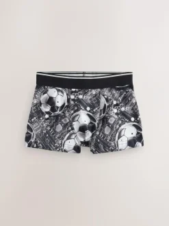 Next Boxers 5 Pack (2-16yrs) Blue/Black Football Print New