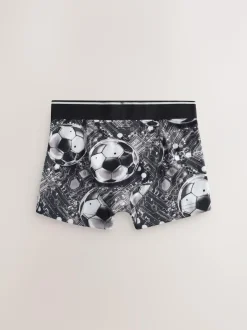 Next Boxers 5 Pack (2-16yrs) Blue/Black Football Print New